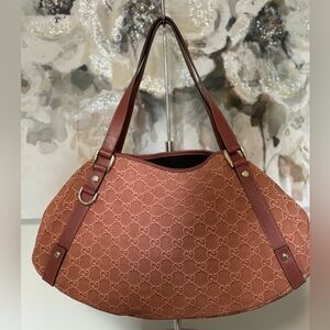 Pink Suede Gucci Shoulder Bag